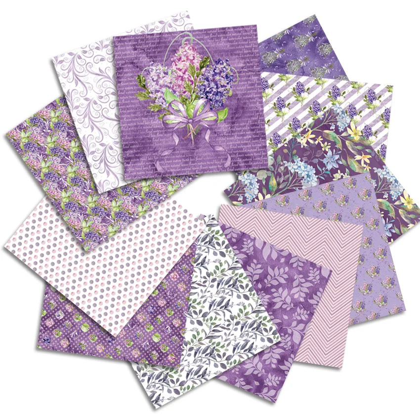 24Sheets/Set Vintage Flower Material Ppaper DIY Scrapbooking Journal Base Collage Photo Props Gift Wrapping Decoration Paper