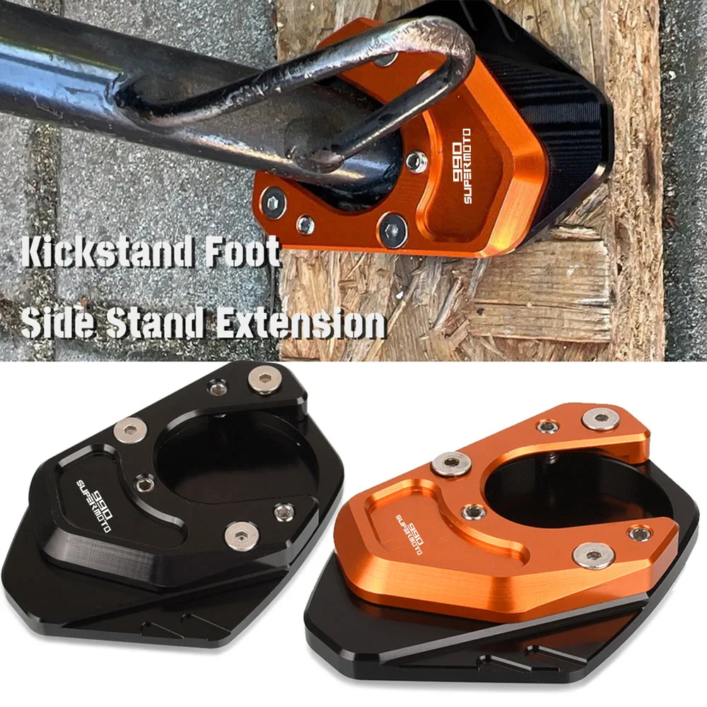 

For 990 Super Supermoto/R/S 2006-2013 2012 2011 2010 2009 2008 Motorcycle CNC Kickstand Enlarge Plate Side Stand Extension Pad