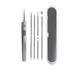 Stainless Steel Blackhead & Blemish Removal Tool Kit for Deep Facial Cleansing (Straight and 4PCS)