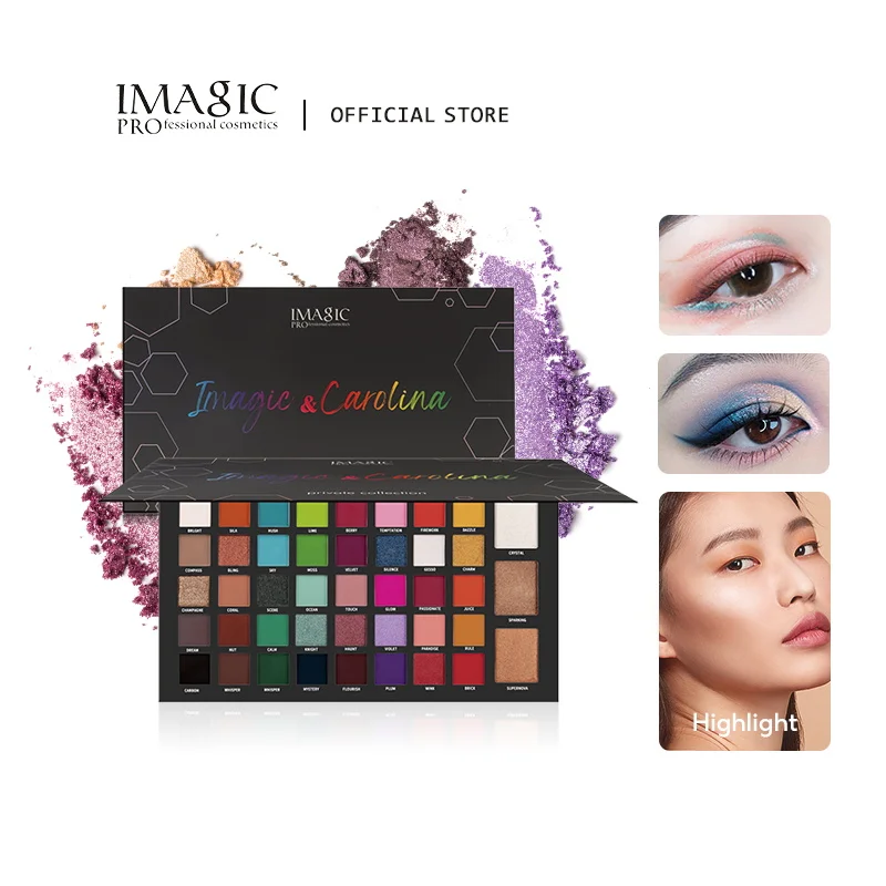 IMAGIC 43-color eyeshadow palette, eyeshadow highlighter combination, professional makeup LTD-602