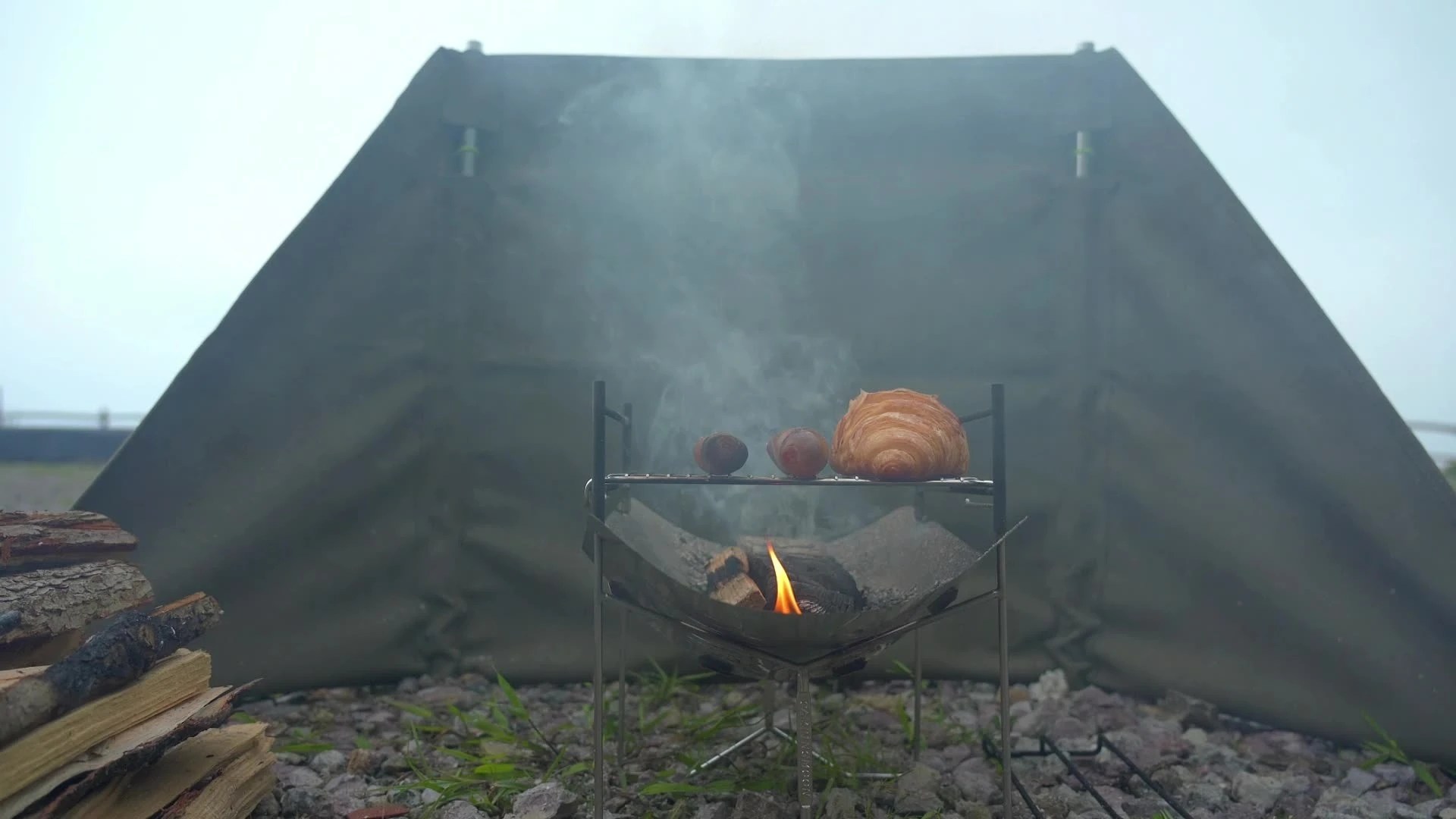 Folding Stainless Steel Camping BBQ Grill 4