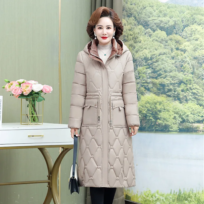 Mother Winter Down Down Padded Jacket Women's Mid-length Grandma Outfit Cotton-padded Jacket Middle-aged and Elderly Padded Jacket main image 1