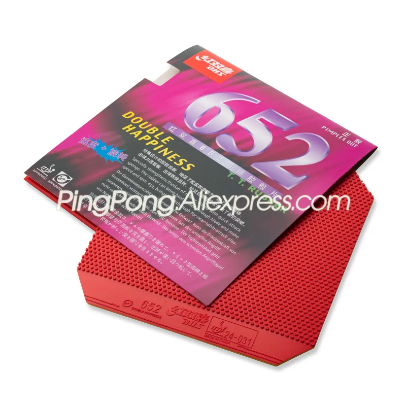 DHS 652 Table Tennis Rubber (Pips-out, Fast Attack / Spin) Ping Pong Sponge Tenis De Mesa