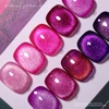 Vendeeni 10 Color Pink Purple Glitter Broken Diamond Cat Eye Nail Gel Polish Semi Permanent Magnetic UV LED Soak Off Gel Varnish 3