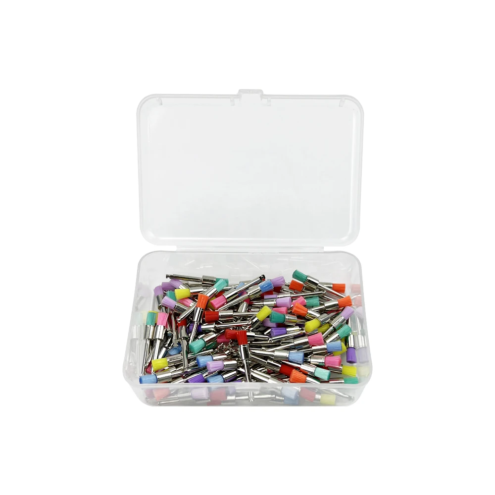 100pcs/Box Dental Polishing Brush Color Polisher Brushes Oral Plastic Consumables Flat Type