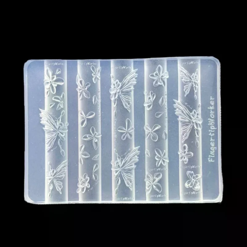 Baroque Heart French Butterfly Flower 3D Acrylic Nail Mold Transparent DIY Manicure Art Decoration Template