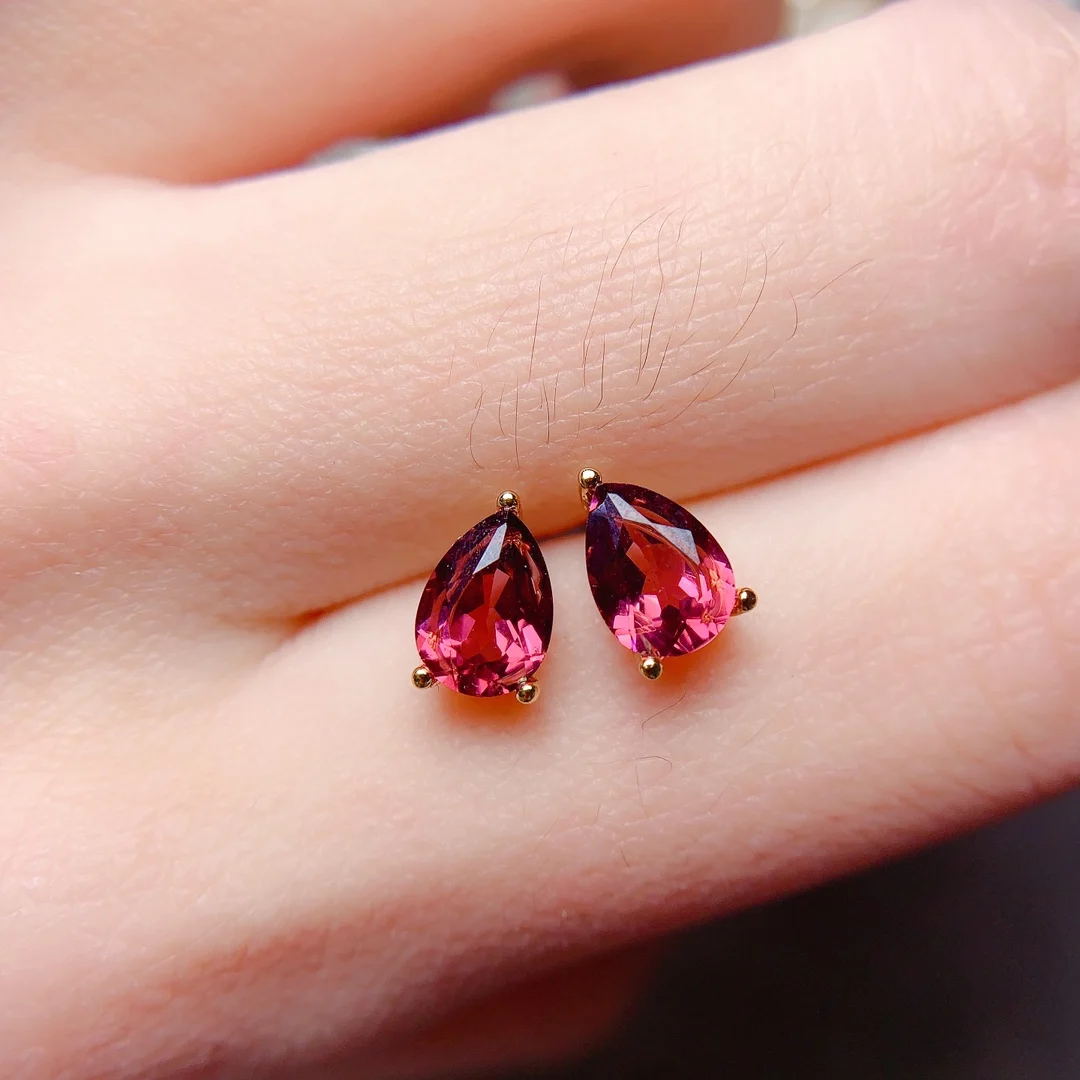 

Designer Luxury Brand Natural Garnet Earrings Stud Silver 925 Luxury Women's Jewelry Women's Free Delivery Gemstones