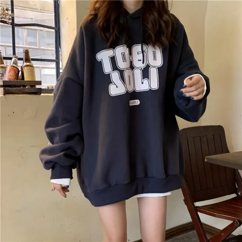 2024 Women Hoodies Letter Print Streetwear Oversized Male Hip Hop Hoodie Pullover Autumn Winter Y2k Korean Hooded Sweatshirt the tiger hoodies men women sweatshirt 3d print animal tracksuit male long sleeve hooded suit funny pullovers