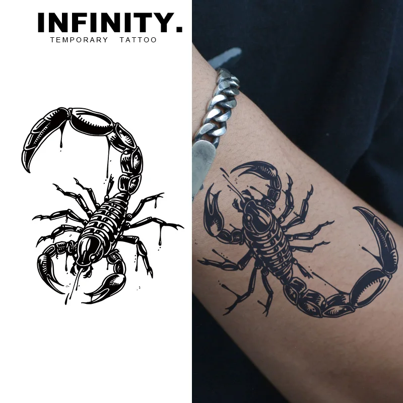Scorpion temporary tattoo sticker waterproof magic tattoo lasts to 8-15 days fake tattoo semi permanent tattoo
