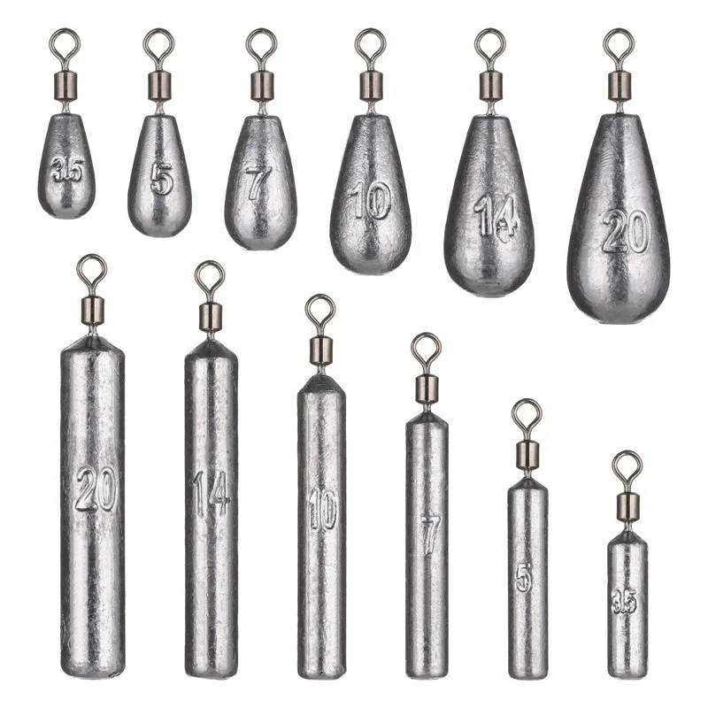 Lot de 5 plombs goutte d'eau de 3.5g à 20g pour pêche carpe - Poids plombés pour appâts et montages