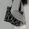 Girls Women Graphic Tote Bag Cartoon Small Shoulder Cute Cat Shopper Handbags Shoulder Fashion Canvas Casual Shopping