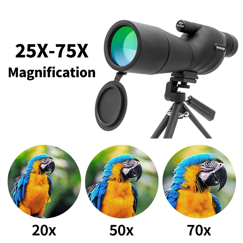 25-75x60 Spotting Scope zoom Monocular high power telescope BAK4 Prism Waterproof Birdwatching Target Shooting Camping viewing 2