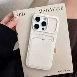 Premium Classic Leather Waterproof Drop - Proof Phone Case - Solid Color, Soft Cover - iPhone 12 (White)