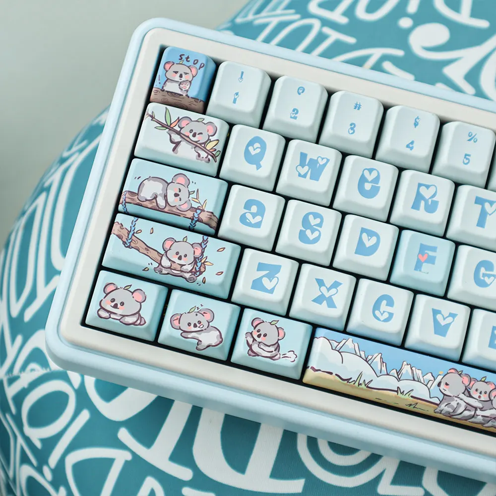 

151Key KeyCaps Cute Koalas Pattern MAD PBT Keycaps With 5-sided Dye Sublimation For 61/64/68/84/75/87/96/104 Mechanical Keyboard