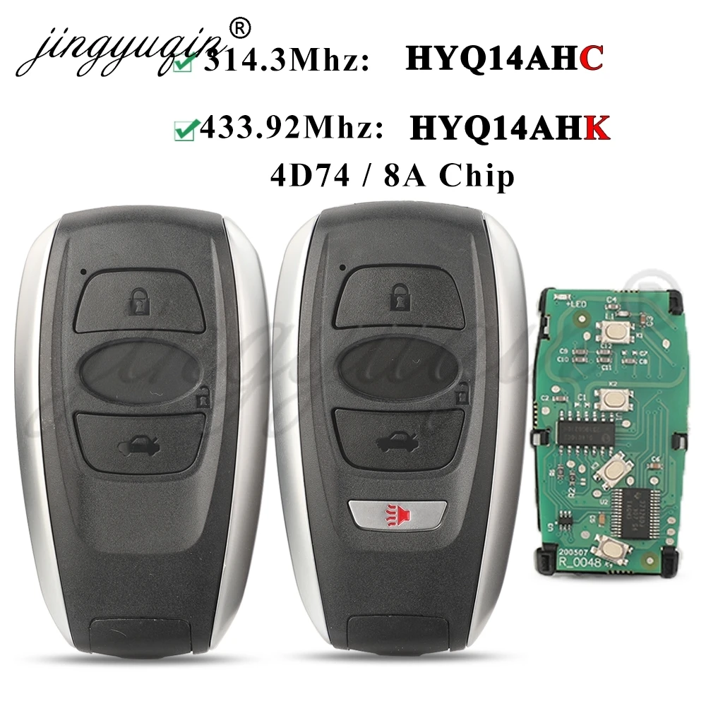 

jingyuqin 314.3/434MHz HYQ14AHK HYQ14AHC 7000/5801 Smart Remote Key for Subaru Crosstrek Forester Impreza Legacy Outback ID74/8A