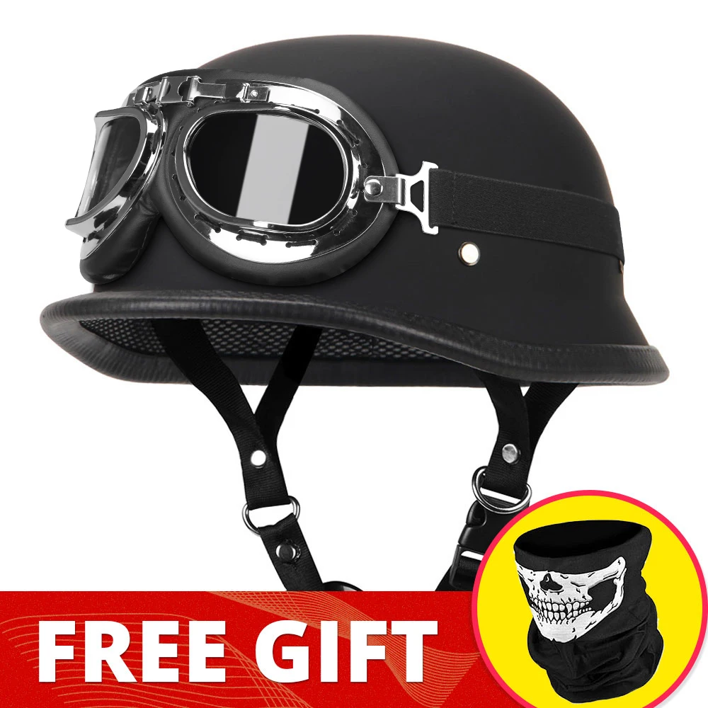 Casco Moto Retrò Moto Casco Scooter Vintage Mezza Faccia Biker Moto Crash Moto Casco Moto