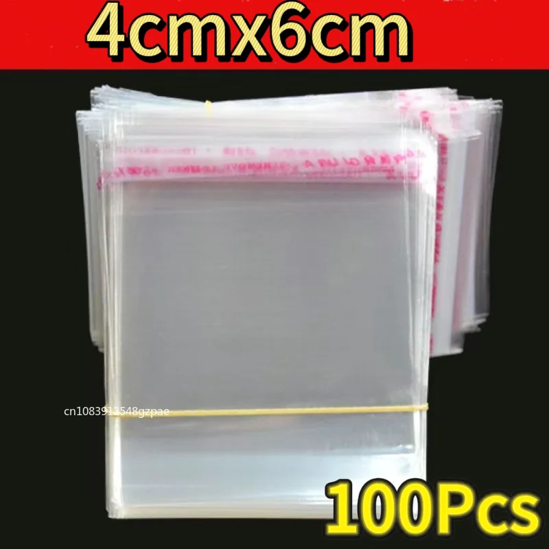 100 stks Meerdere Grootte Clear zelfklevende Cello Cellofaan Zak Zelfsluitende Kleine Plastic Zakken Voor Snoep Verpakking Hersluitbare Zakken - Variant