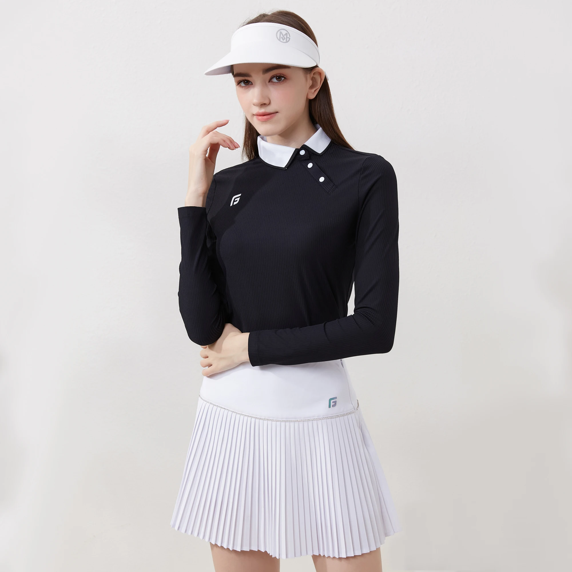 Golfist Golf Autumn and Spring Women's T-shirt Turn-down Collar Breathable Elastic  Sports Leisure Fashion Fit High Quality