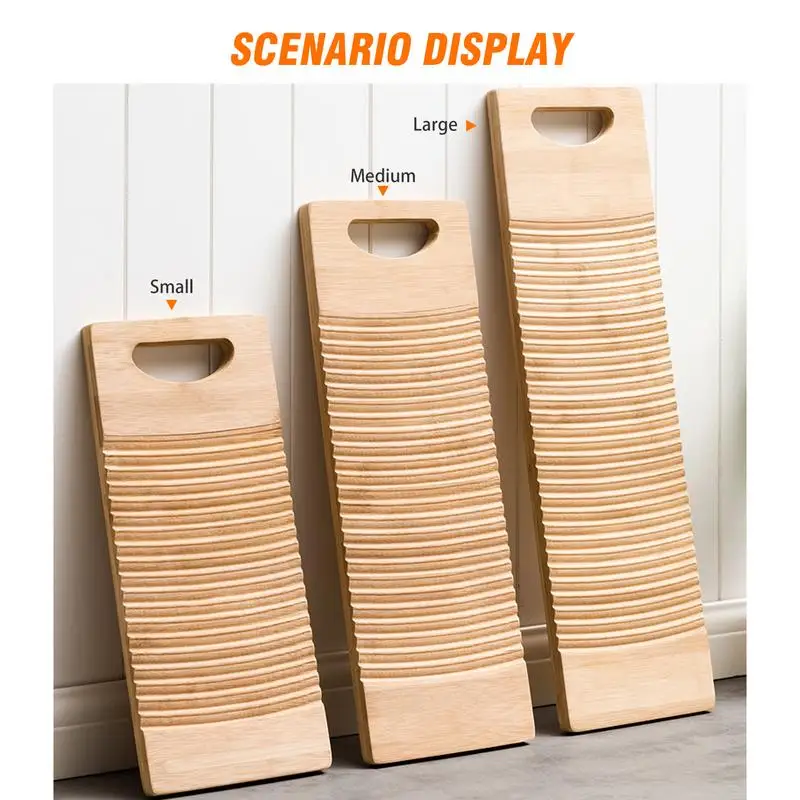 Washing Clothes Washboard Bamboo Wood Laundry Washboard For Laundry Non-slip Wood Board For Home School Washing Clothes By Hand