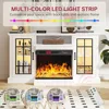59'' Fireplace TV Stand, 3 Sided Glass Media Entertainment Center Console Table for TVs up to 65'' with Glass Door 3