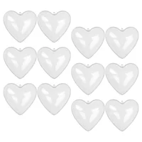 12 Pcs Fillable Hearts Shape Box Clear Heart Shaped Ball Plastic Heart Ball nament Valentine Decoration Hanging Decorations Home 1