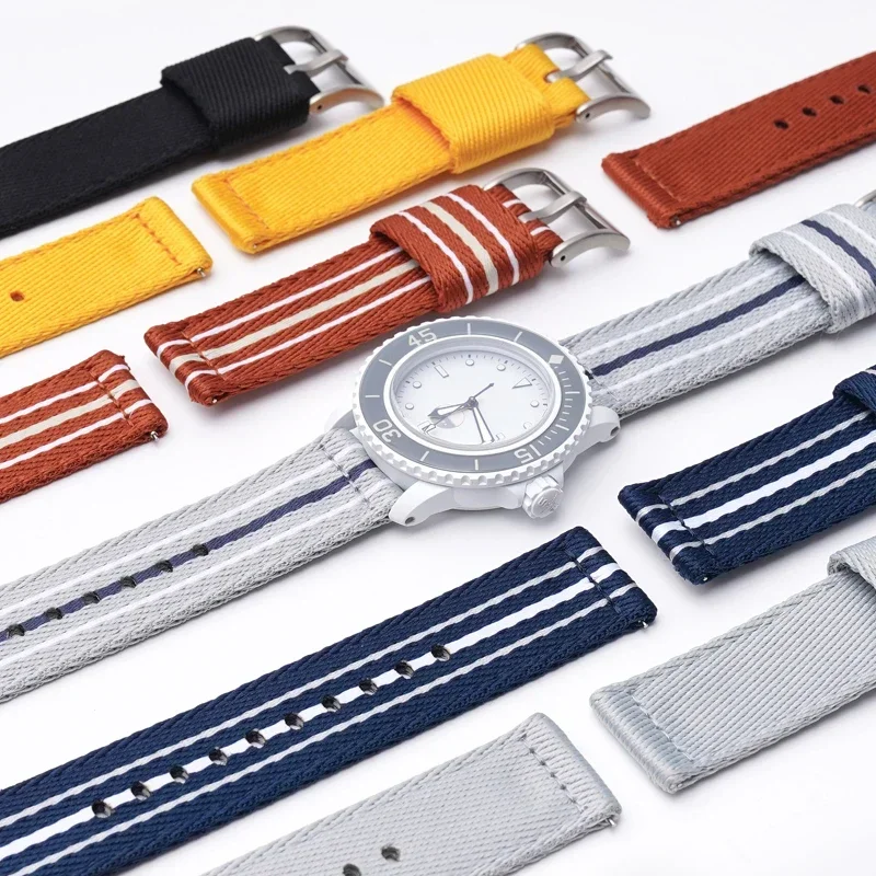 Durable Nylon Woven Canvas Strap for Outdoor Sports Watches - 20mm 22mm