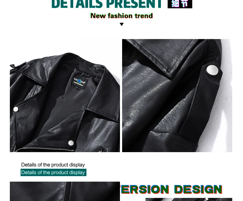 men's genuine leather bomber jackets Privathinker Spring 2022 Men Motorcycle Leather Jacket Loose Fashion Turn Down Collar Male Coats Korean Style Zipper Outerwear mens leather motorcycle jackets