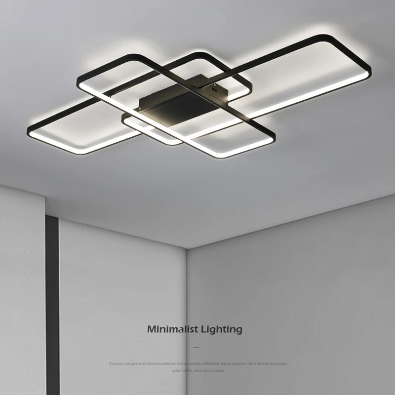 

Creative Personality Led Chandeliers Simple Modern Warm Nordic Master Bedroom Ceiling Lamp Room Study Square Decoration Light