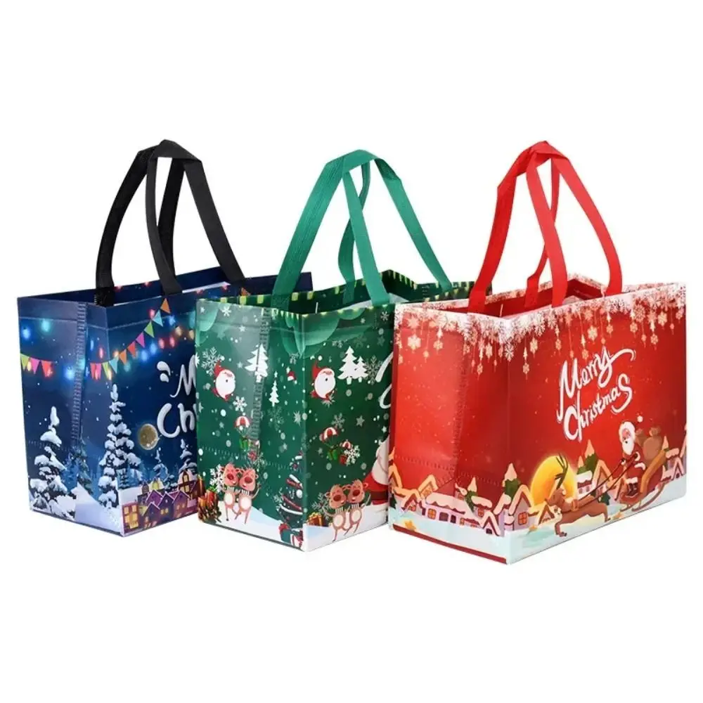 

Подарочная упаковка для конфет Рождественская сумка, портативная Рождественская коробка для упаковки из нетканого полотна, конфет с Санта Клаусом