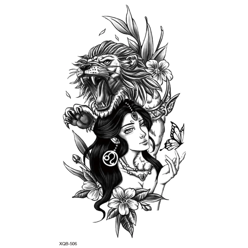 10 stile Tiger/löwe/schmetterling blume Wasserdicht Temporäre Tattoos Männer Flash Tatoo Aufkleber Tattoo Körper Kunst Henna Gefälschte tattoos – Detail 7