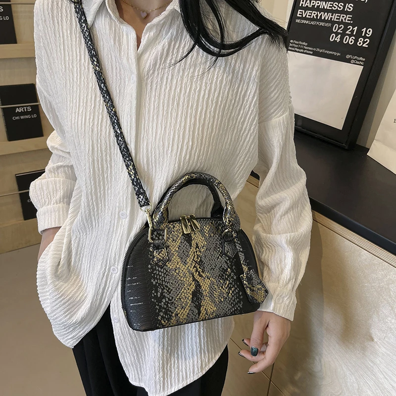 Brand Shell Bag Luxury Designer Serpentine Handbag And Purse Women Small Pu Leather Crossbody Shoulder Bag Black Classic bolsos