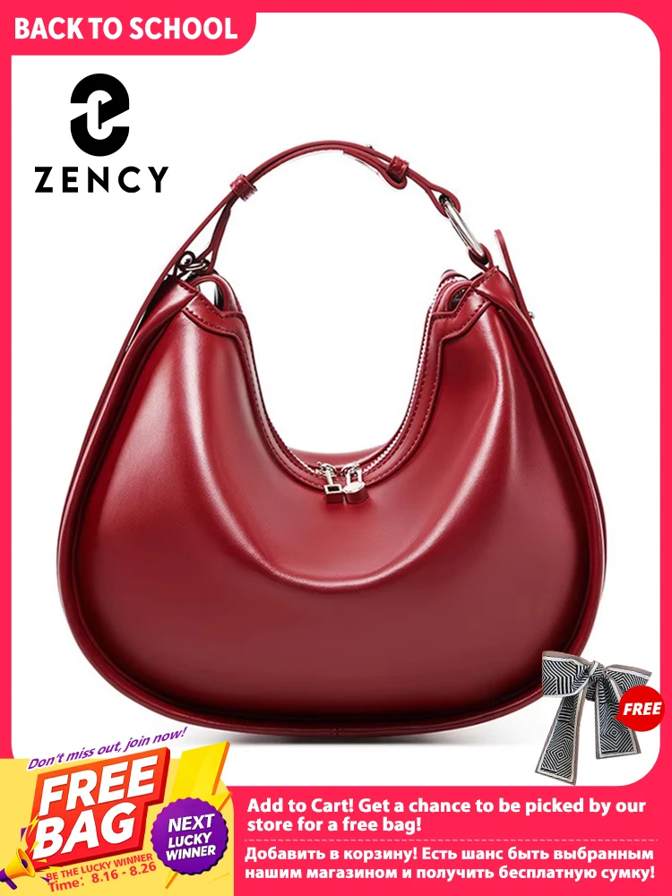 Zency Premium Genuine Leather Women's Handbag Luxury Hobo Bag Large Capacity Fashion Shoulder Bolsa for Wife Lover Bride Bag 1