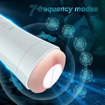 Automatic Male Masturbator Cup Dual Channel Hand Free Sucking Masturbation Cup Sex Machine Oral Vaginal Adult Toys for Men