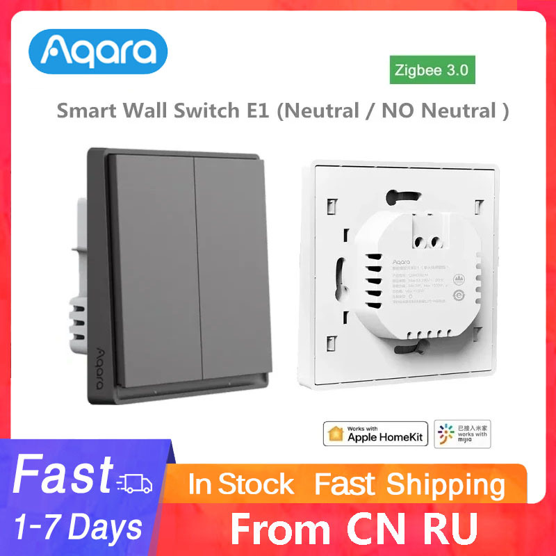 Aqara Smart Wall Switch E1 ZigBee 3.0 Smart Home Wireless Key Light Switch Fire Wire With NO Neutral For Mi Home homekit APP