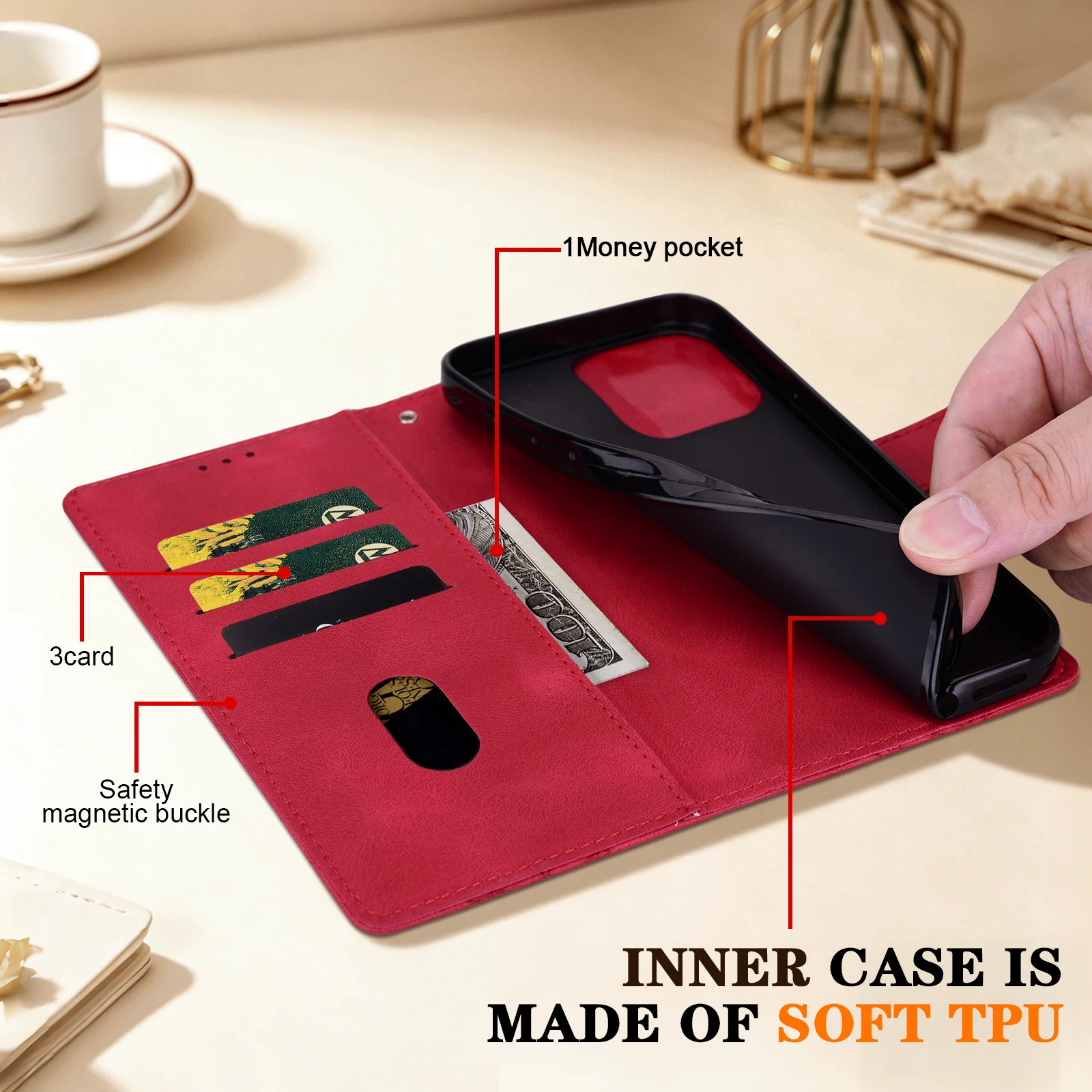 Magnetic Flip Leather Wallet Phone Case