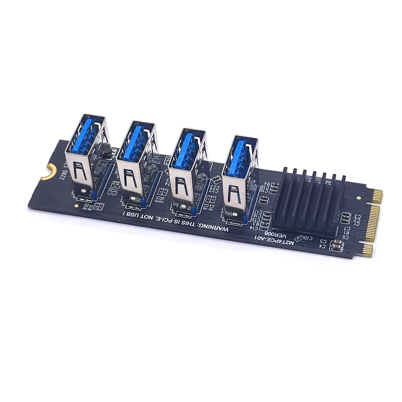 Placa de Riser m2 Ngff Nvme para Pcie Pci Express X16 a Usb 3.0 Adaptador de Cubo de Multiplicador de Entalhe para Mineradora de Bitcoin Antminer M.2 - Imagem 2
