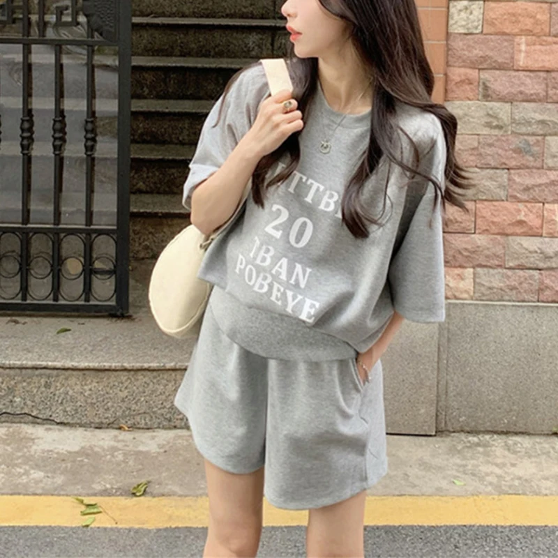 임산부 여름 세트, 루즈한 상의 반바지, 캐주얼 스포츠 투피스 수트, 잠옷, 임산부 의류, 상의 및 반바지 세트