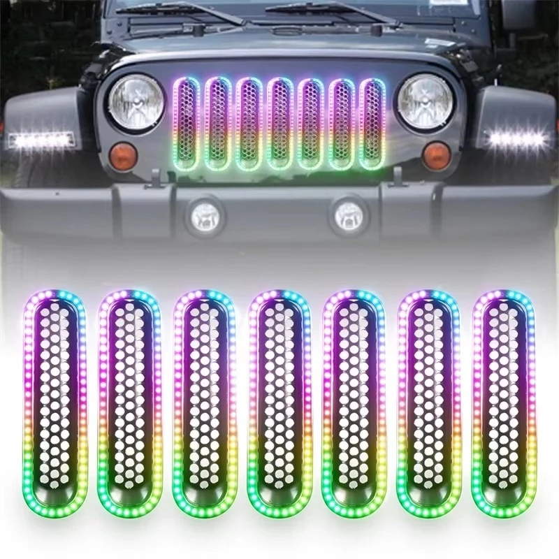 Car Decoration RGB Daytime Running Light Auxiliary Light For Je.ep Wra.ngler JK JKU Led Grille Bar