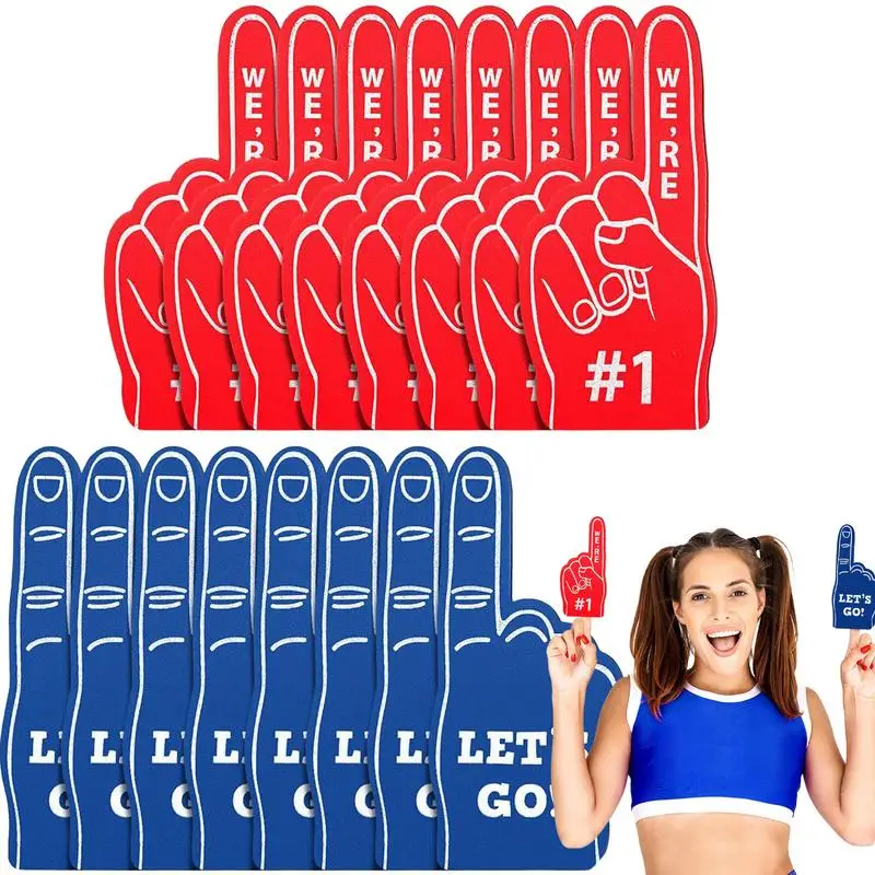 

Foam Fan Finger 16 Pcs EVA Foam Fingers Sports Noise Makers Sports Fan Foam Finger Cheer For Sports Teams With We'Re Number 1