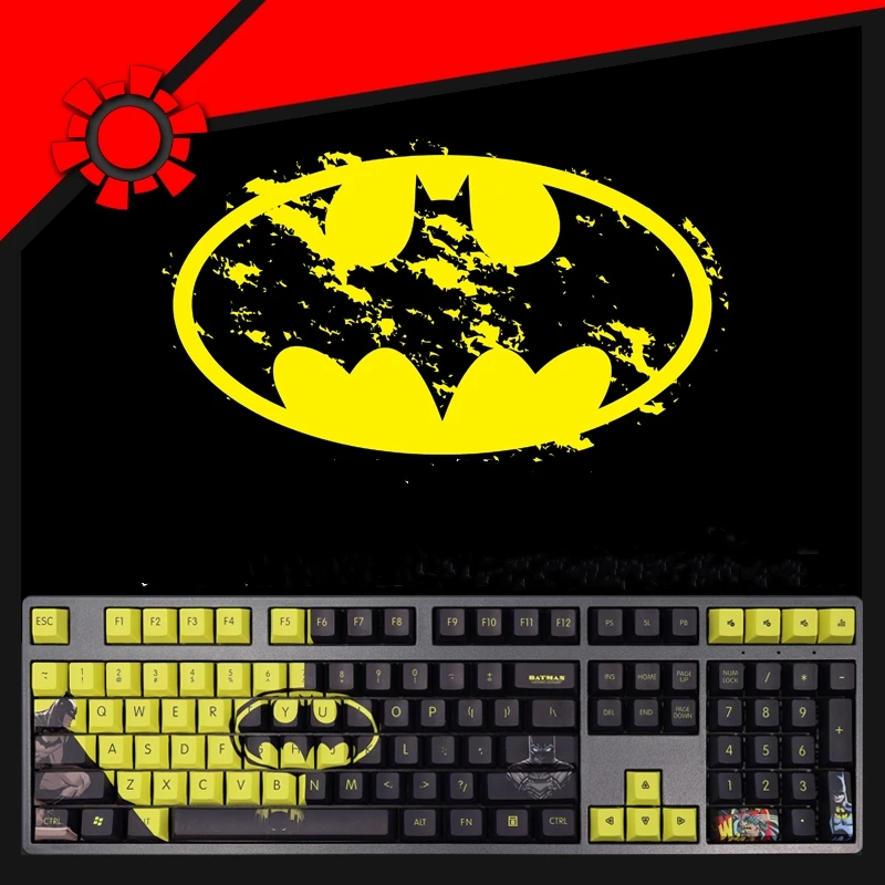 Bat Tema Keycap Conjunto For Gaming Pbt Tintura Subbed Keycaps Anime dos Desenhos Animados Ansi 61 87 104 108 Layout Layout Perfil Cereja 108 Chaves