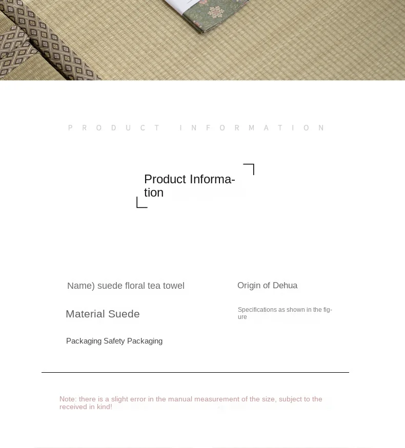 Description Picture 3 of itemSuede Tea Towel Tea Cloth Rag Light Luxury Chinese Pot Towel Tea Pad Kung Fu Accessories Napkins