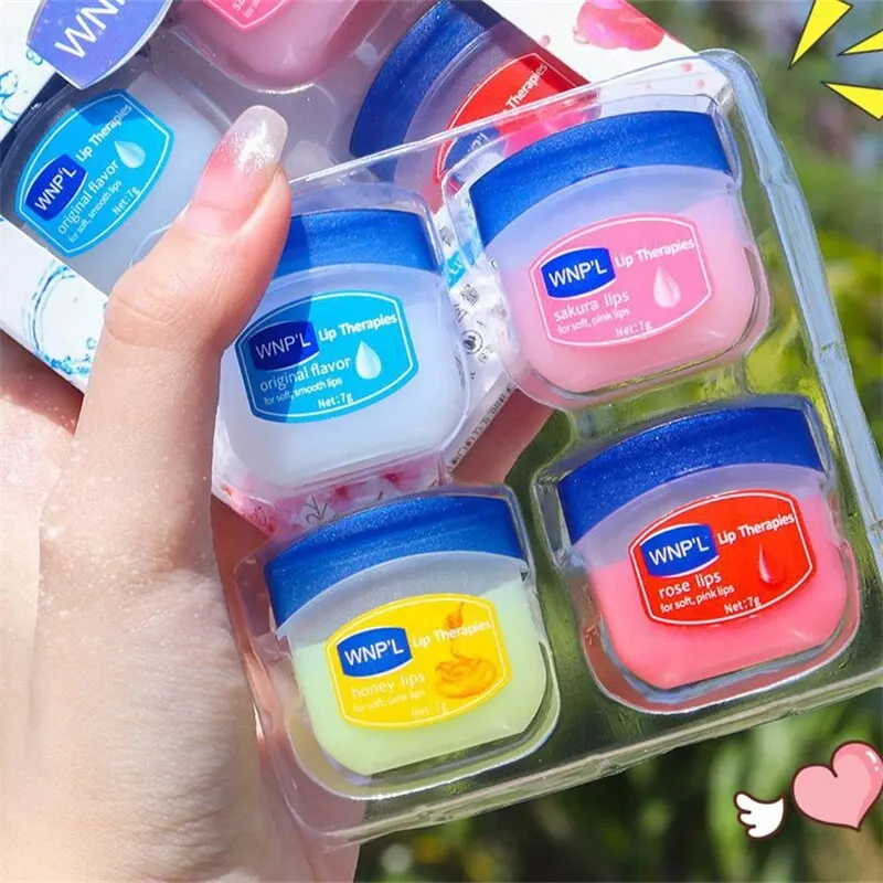 lip gloss color changing lipstick lip care essence lip balm natural plant lip balm 4pcs Natural Plant Lipstick Whitening Lipstick Base Moisturizing Cream Anti Crack Lip Care Jelly Color Makeup