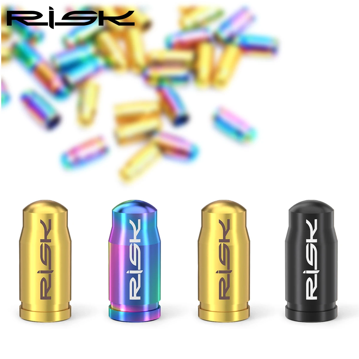 Bicycle Valve Cap RISK Titanium Alloy Bike Valve Cap Mountain Road Bicycle Presta Schrader Nozzle Valve Core Cap French American Dustproof