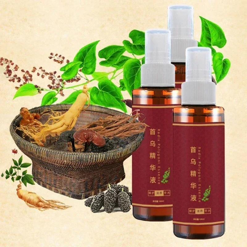 Nourishing Hair Essence for White Hair Natural Herbal Supplement Hair Growth Essence Oil Liquid Shampoo Gray Turn Black