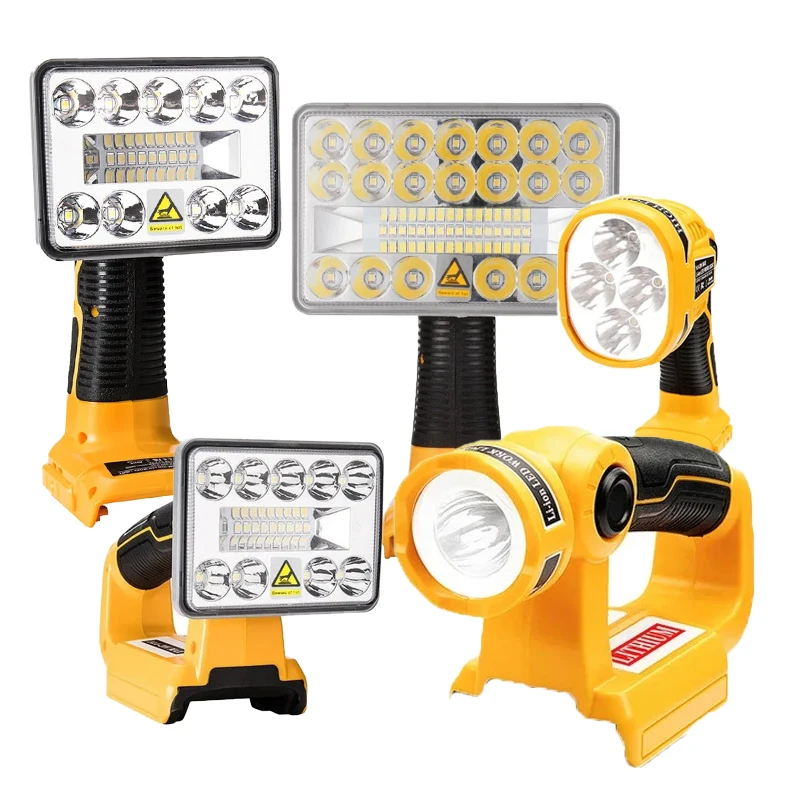 For Dewalt LED Working Light 12W 18W 3W 5 inches 3 inches Suitable for Dewalt 14.4V-20V Li-ion Battery with USB Port Vertical