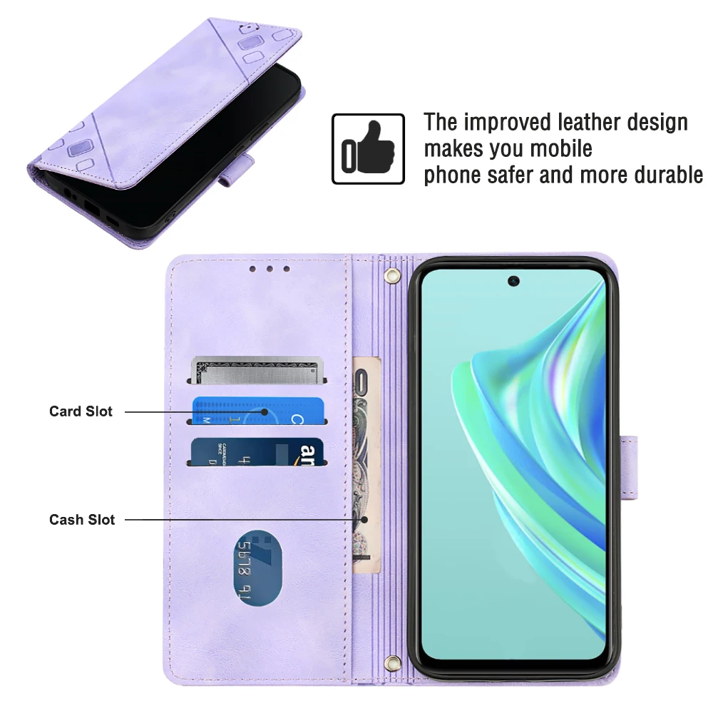 Leather Phone Wallet Case & Stand with Card Flip Cover