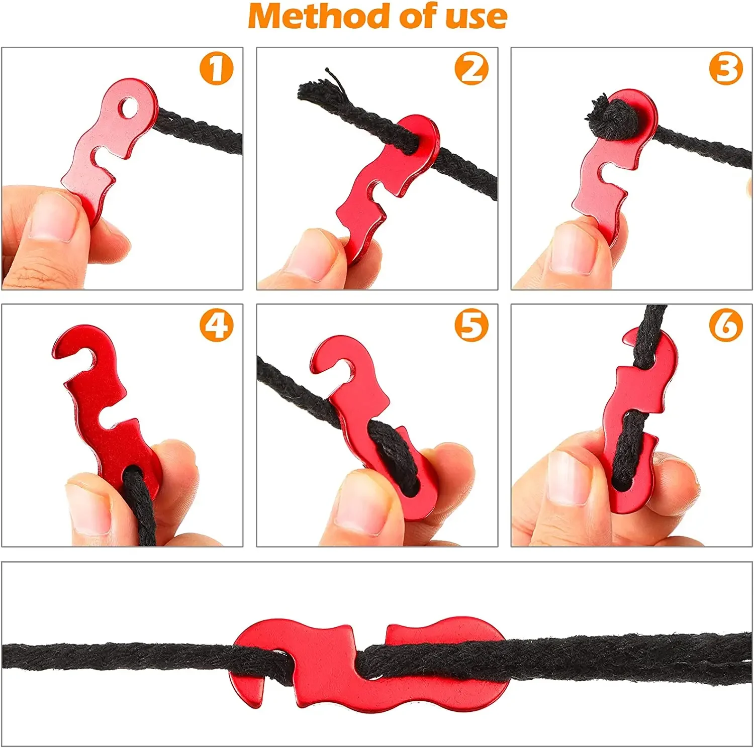 Adjustable Tent Rope Buckle S-type Tensioner Fastening Kit Outdoor Camping Tent Fixed Accessories Outdoor Tools 30 Pieces camping tent accessories camping tent fasteners tent rope tightener camping cord buckles camping rope buckle
