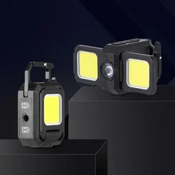 Compact Dual-Source Rechargeable LED Keychain Light (WJ808 black)