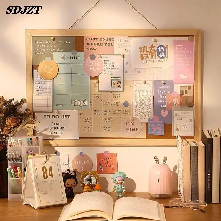 Minkys Kawaii Zachte Houten 브리프 메시지 보드, 포스트 카트, 사진, Muur Kurk 보드, 메모 페이퍼, Achtergrond 보드 장식