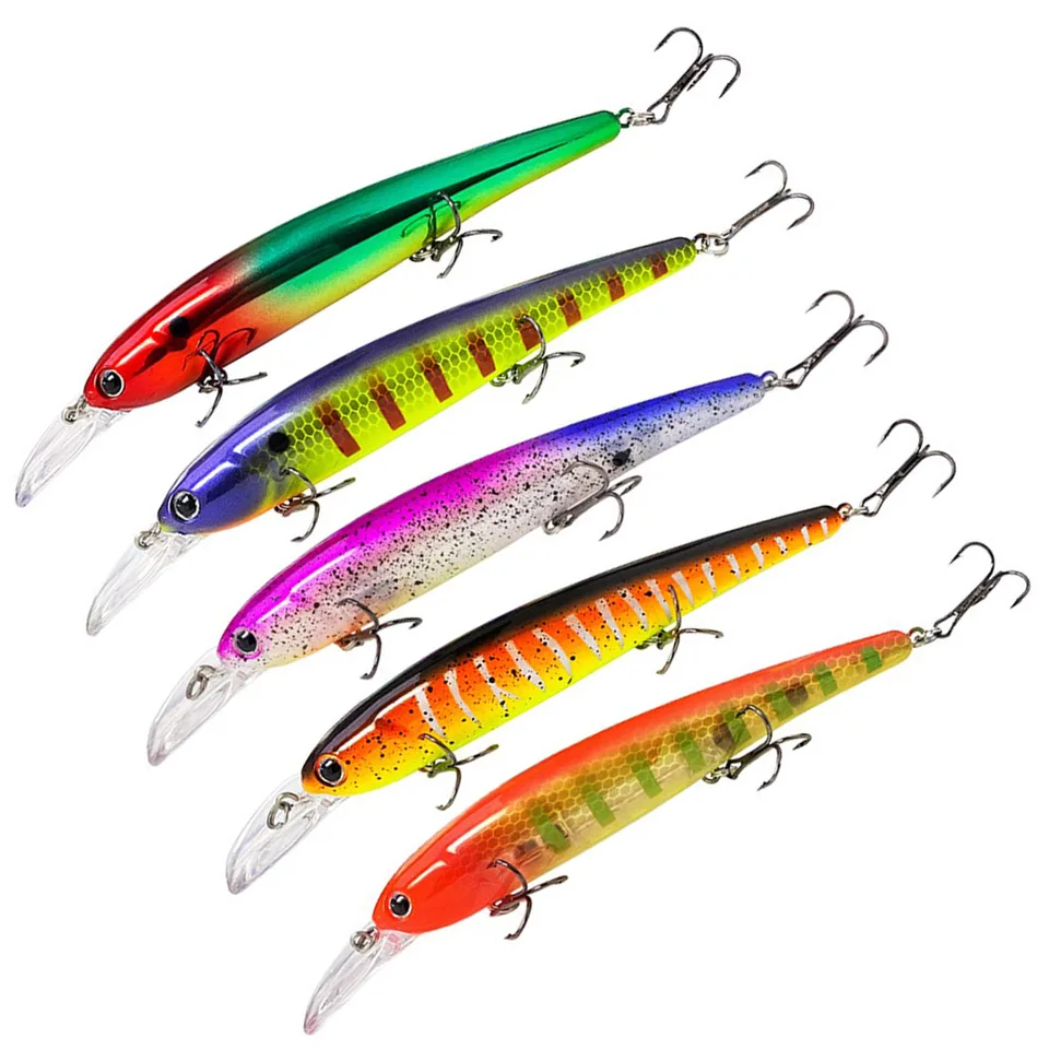 LINGYUE 7.1" Minnow VIB Hard Fishing Lure - 24g With 3D Eyes & Treble Hooks For Bass, Trout, Pike